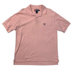 Vintage Chaps Ralph Lauren Polo Shirt Mens L Large Pink Cotton Stretch Golf